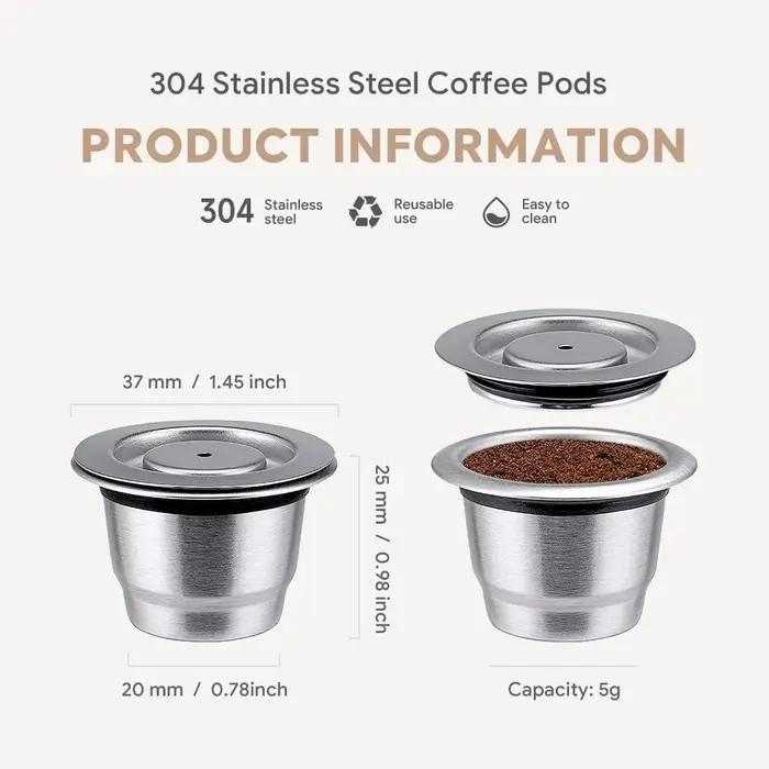 Capsule de café réutilisable pour tasses Nespresso Espresso Crema, dosettes de café rechargeables en