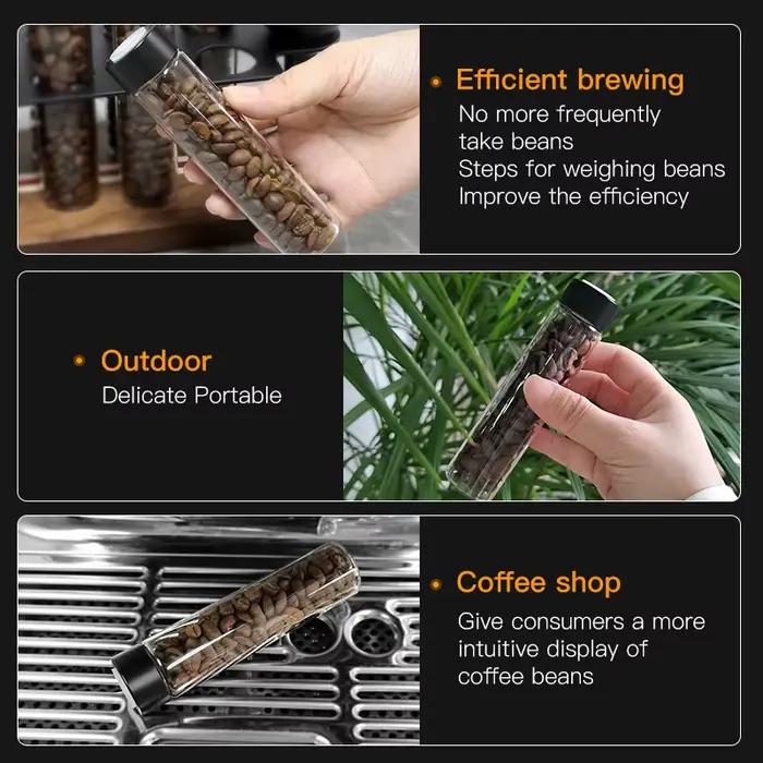 Alikisscafe – Tube de stockage de grains de café, conteneur d'affichage, Valve d'échappement de thé 