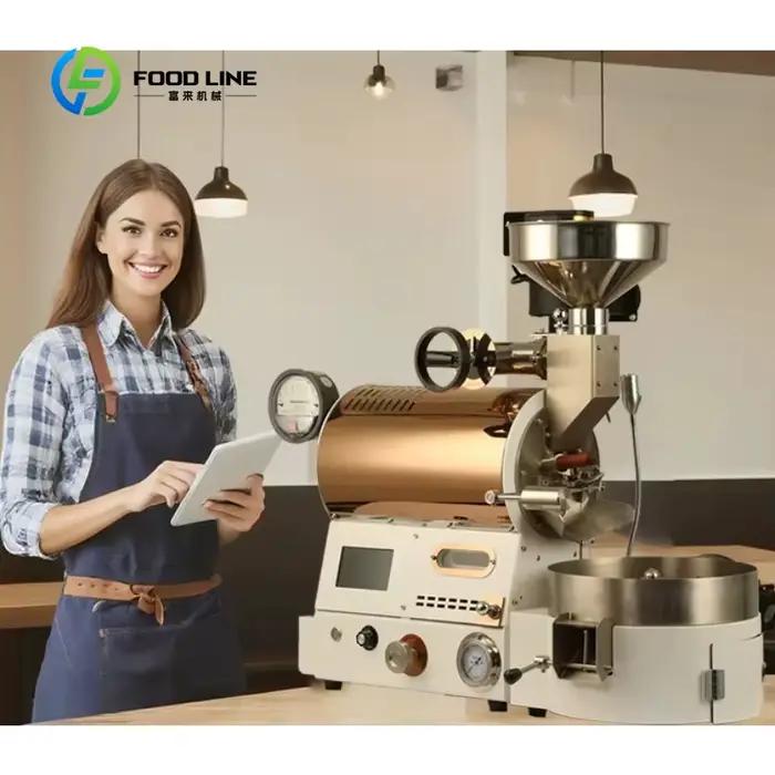 Torréfacteur à café à écran tactile personnalisé, capacité de 600g à 120kg par lot, pour usage domes