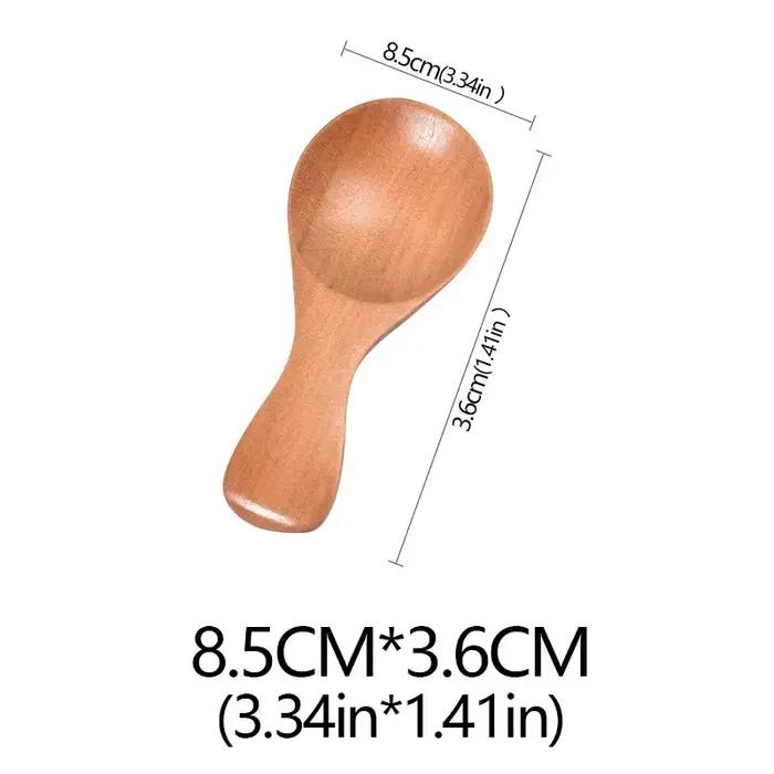 Mini cuillère à manche court en bois naturel, pour thé, miel, café, sel, sucre, outils de cuisine, G