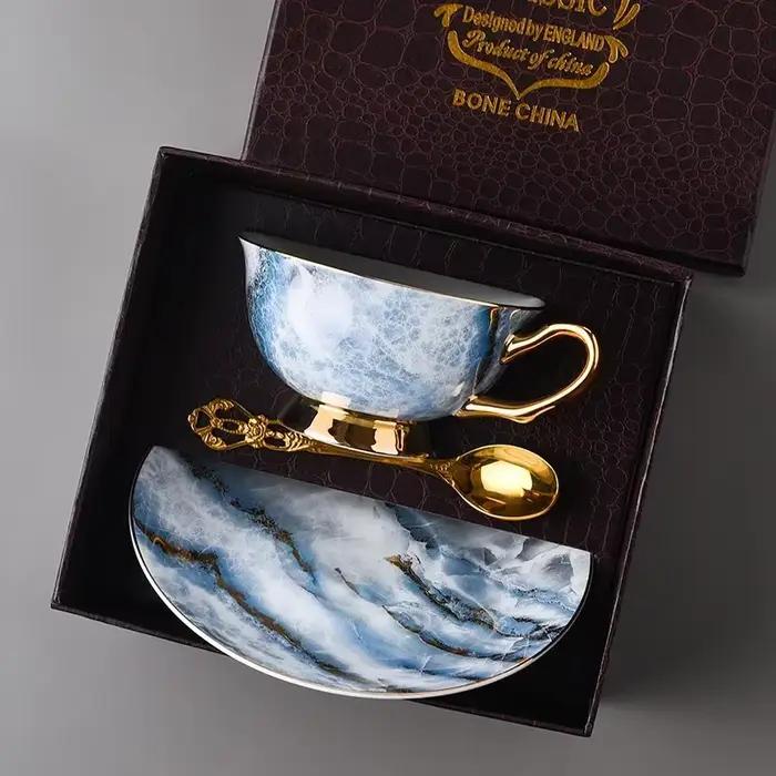 Ensemble de tasses à café rétro impériales européennes, porcelaine, ensembles de thé, cadeau de luxe