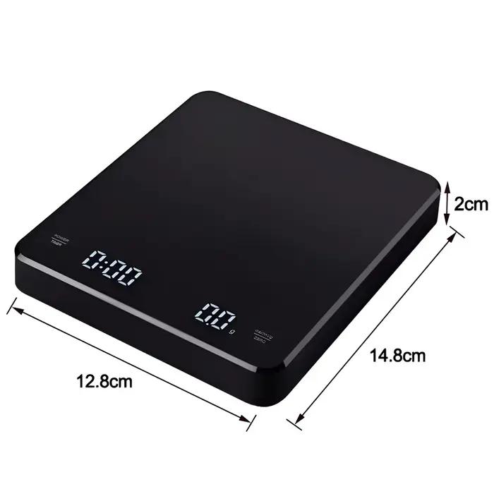Balance à café expresso numérique avec minuterie, verser sur goutte à goutte, affichage LCD, 5kg, 3k