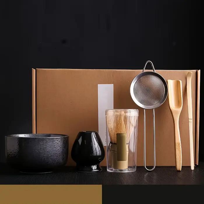 Bol Matcha de style japonais, cuillère, fouet à thé, maille tamis, cadeau parfait pour la cérémonie,