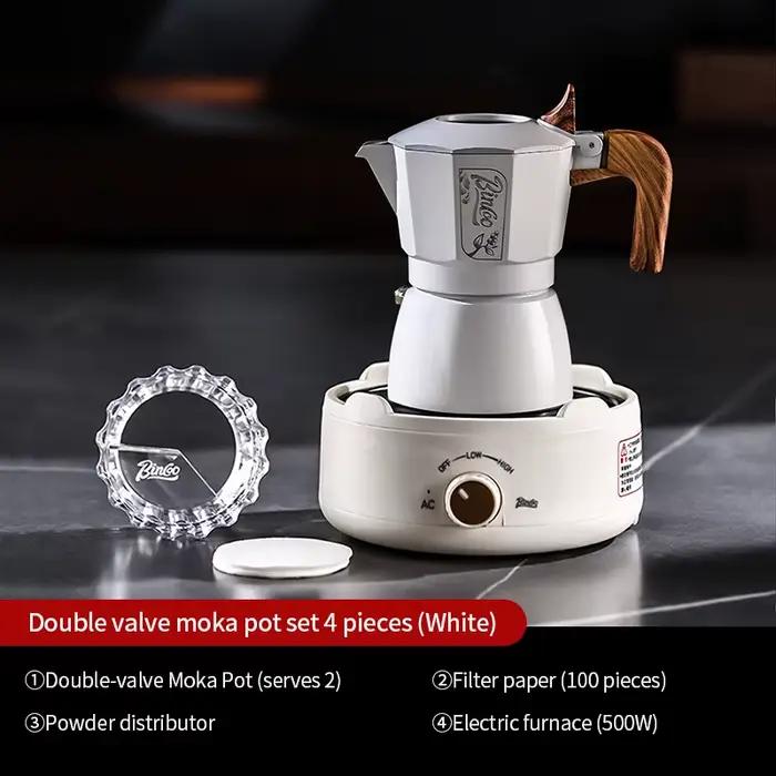 Bincoo Double Valve Moka Pot Machine à expresso ensemble d'extraction café infusé à la main Moka Pot