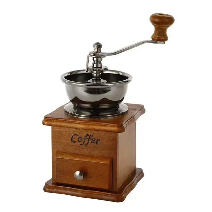 Moulin à café rétro à manivelle, moulin à grains manuel réglable à noyau en céramique, multi-usages 