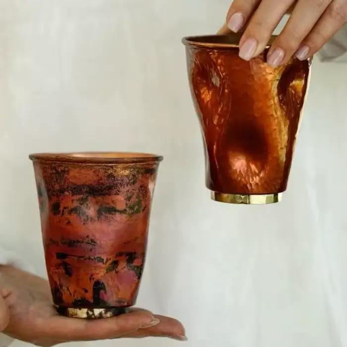 Tasse à café américaine en cuivre pur tasse de boisson de bière rétro pour maison et restaurant occassions spéciales