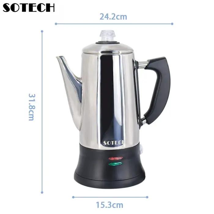 Cafetière électrique, percolateur en acier inoxydable