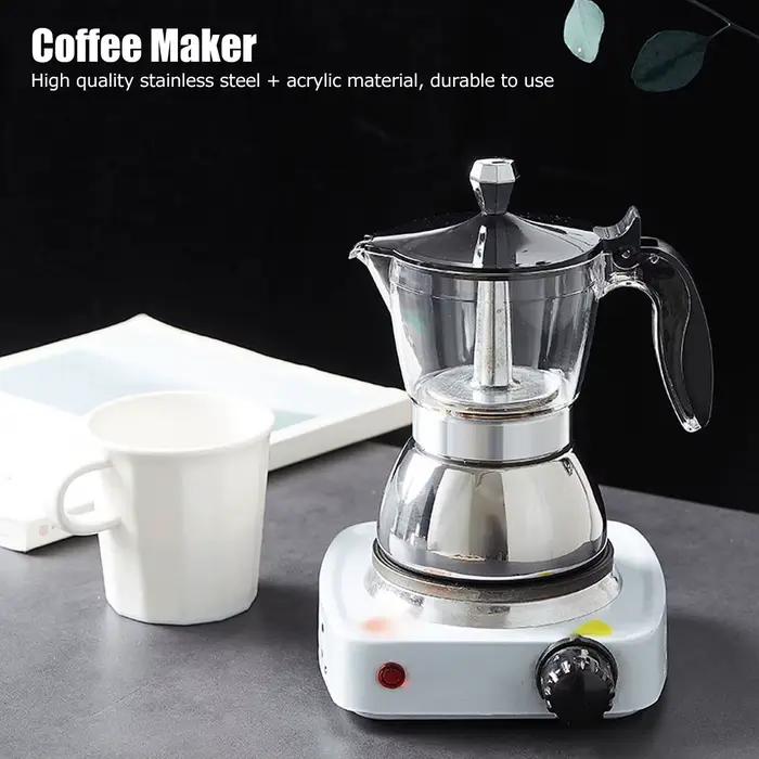 Machine à café expresso Qiilu en acier inoxydable pour café américain, cappuccino, et autres boissons de qualité supérieure pour occasions quotidiennes et spéciales