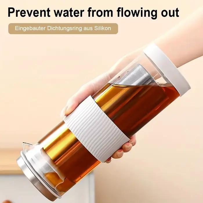 Carafe à café froid avec filtre en acier inoxydable pour thé glacé et café glacé, capacité 800ml, résistante aux variations de température, étanche et facile à nettoyer