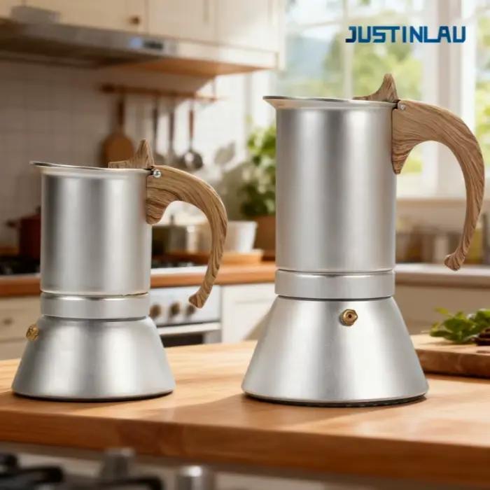 JUSTINLAU 150 ml/300 ml cafetière Moka Pot café percolateur Machine expresso Extraction