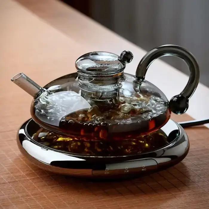 Ensemble de théière à fleurs, service à thé nordique de luxe en verre résistant à la chaleur pour amateurs de thé et cadeaux d'occasions spéciales