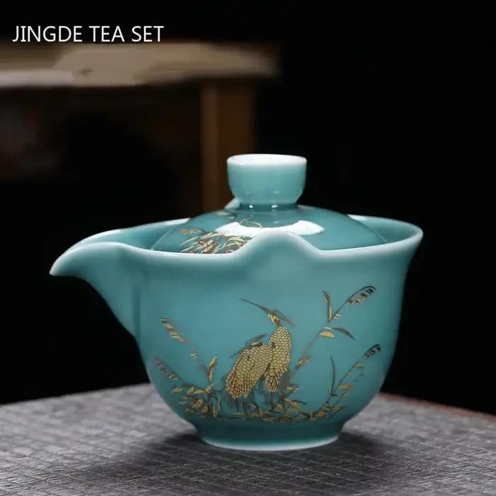 Soupière à thé chinoise Gaiwan faite à la main avec couvercle