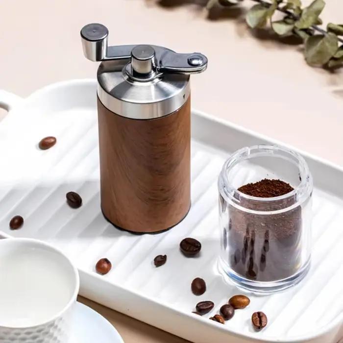 1 pièce Moulin à café manuel portable en acier inoxydable avec manivelle