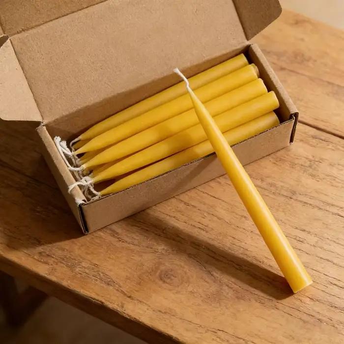 Bougies en cire d'abeille pour rituels et cérémonies, coniques, non parfumées, pour anniversaires, mariages et occasions religieuses