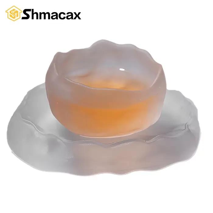 Tasse en verre transparent glacé de style japonais élégante pour accueil et occasions spéciales