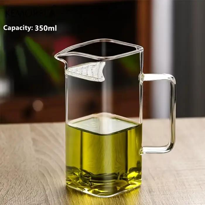 Tasse à thé en verre borosilicate KEMORELA avec infuseur intégré pour thé en feuilles ou sachets à utiliser chez soi ou lors de fêtes de fin d'année