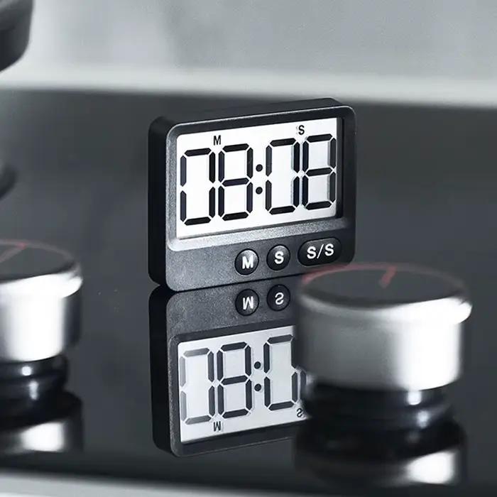 Minuterie Numérique Magnétique Muet avec Ecran LCD pour Cuisine et Études Occasions Spéciales Plastique Noir ou Vert Fonction Rappel d'Heure