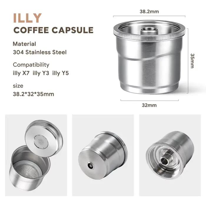 Dosettes réutilisables en acier inoxydable pour café créma compatible avec illy X7 Y3 Y5 occasions spéciales et cadeaux pour amateurs de café