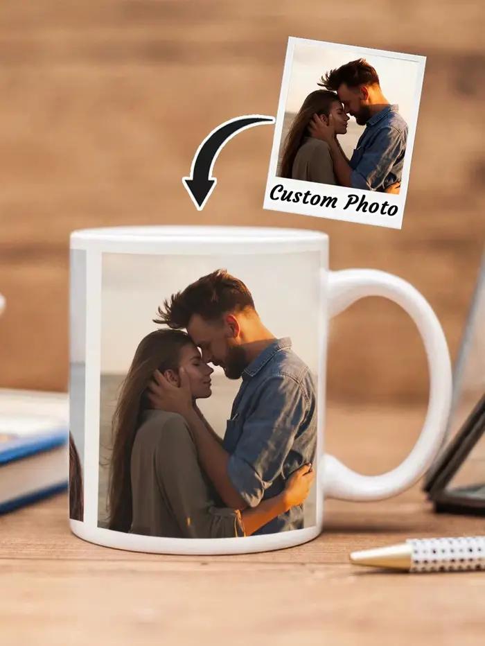 Tasse à café personnalisée avec photo pour anniversaire, fête des mères, promotion, graduation, décoration d'office ou voyage, 11oz, céramique de haute qualité, glaçage mat, multicolore