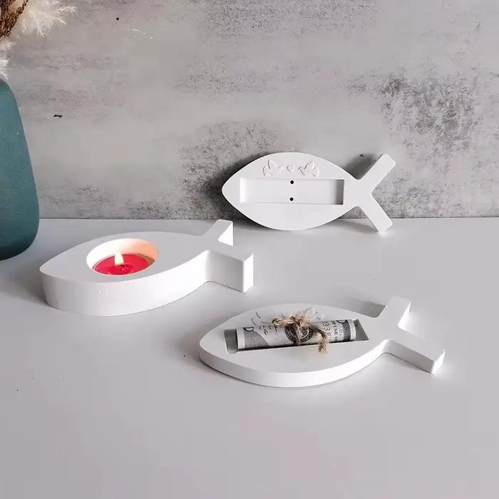 Moule en silicone pour lampe à thé en forme de poisson DIY artisanal pour la décoration intérieure et les projets de bricolage
