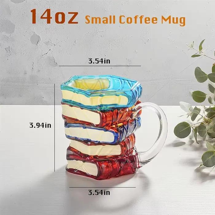 B64B-tasses à café 14 Oz livre verre peint Cappuccino expresso Latte tasse à thé avec poignée