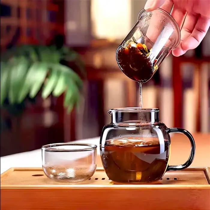 Petite théière en verre résistante à la chaleur de 250ml