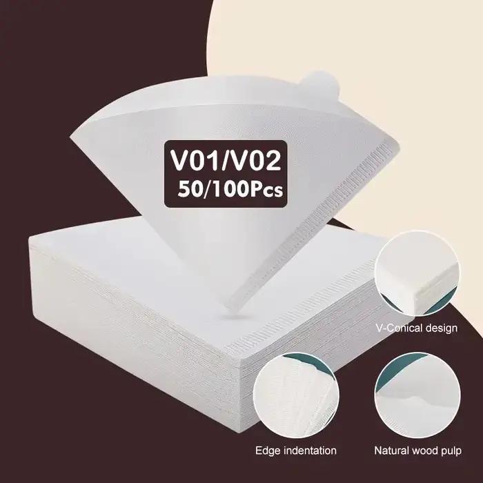Papier filtre à café, filtre en papier conique jetable