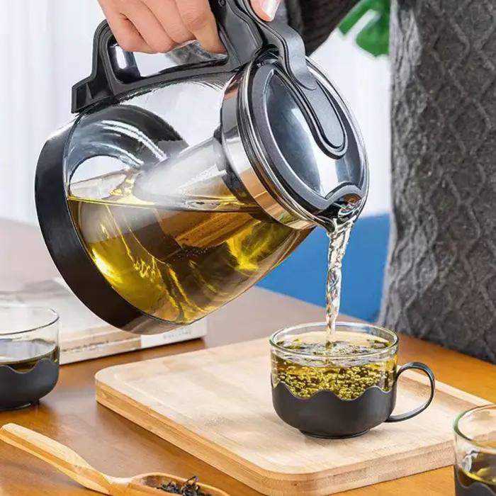 Théière en verre résistante à la chaleur grande capacité avec panier filtrant pour thé Pu-erh Kung Fu chinois occassions spéciales décoration intérieure