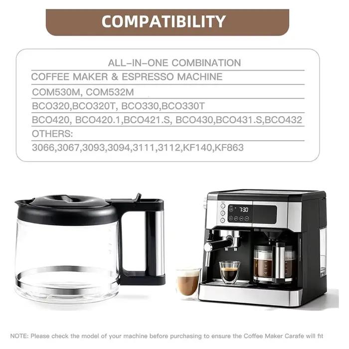 Carafe en verre BSEVB-10 tasses COM532M COM530M pour cafetières De'Longhi 3066 3067 3093 3094 3111 3112 KF140 KF863