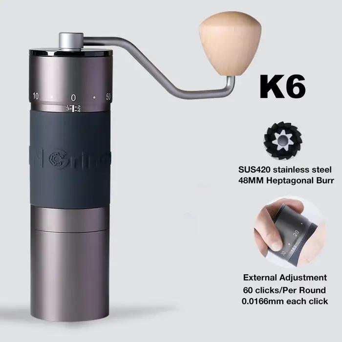 Moulins à café manuels Kingrinder en acier inoxydable et bois pour bavure 48mm pour amateurs de café occasions spéciales