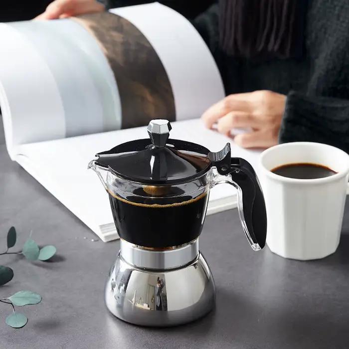 Machine à café expresso Qiilu en acier inoxydable pour café américain, cappuccino, et autres boissons de qualité supérieure pour occasions quotidiennes et spéciales