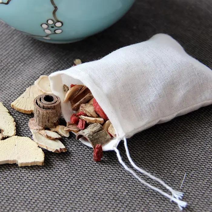 Sac de rangement en mousseline de coton 100% coton pour thé bijoux et rangement d'objets précieux polyvalent et respectueux de l'environnement