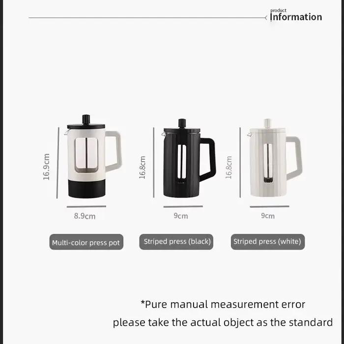 Cafetiere francoise en verre resistant a la chaleur et acier inoxydable haute densite grande capacite pour preparation de cafe maison occasions speciales