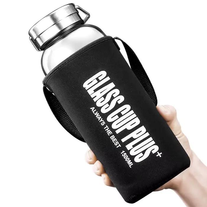 Bouteille d'eau portative d'infuseur de thé en verre de Borosilica de grande capacité de 600/1000/1500/2000ML avec la