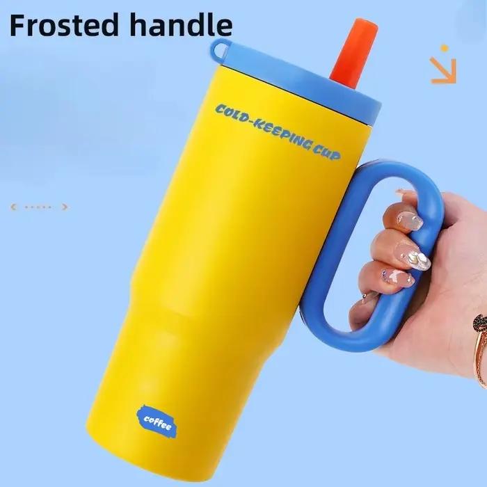Gobelet isotherme en acier inoxydable avec poignée pour café, grand volume, design élégant et pratique pour le quotidien et les voyages