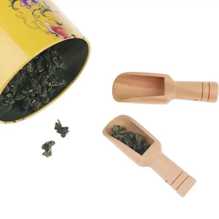 Cuillère à thé cuillère petites pelles à sel Mini cuillère cuillère à café en bois cuillères à lait en poudre accessoires de service à thé cuillère