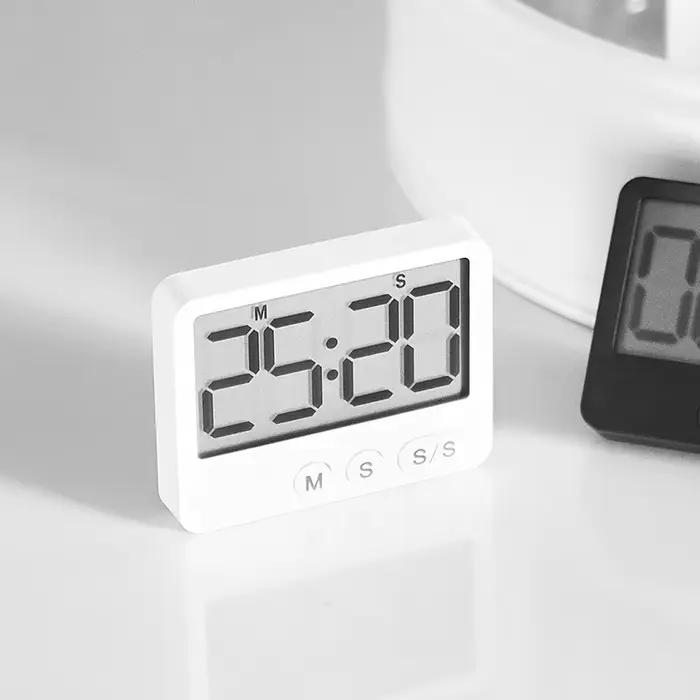 Minuterie Numérique Magnétique Muet avec Ecran LCD pour Cuisine et Études Occasions Spéciales Plastique Noir ou Vert Fonction Rappel d'Heure