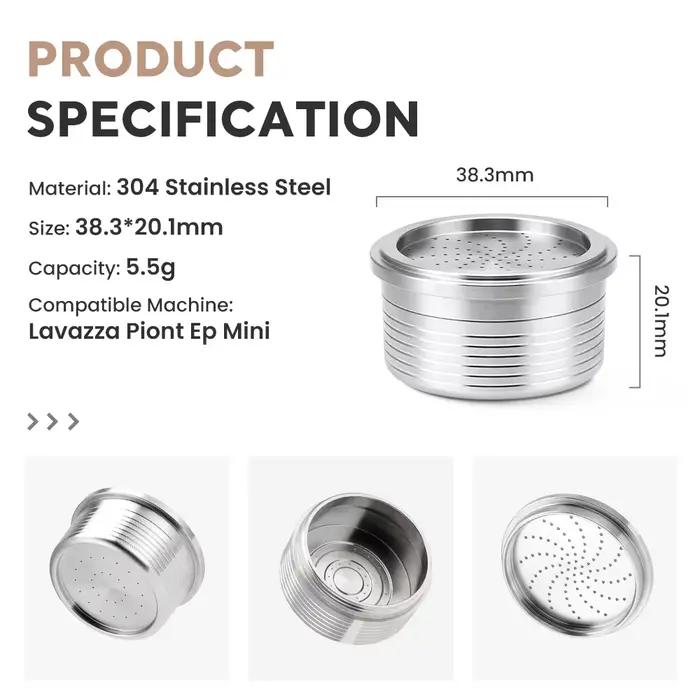 Capsules de café réutilisables iCafilas pour Lavazza Point EP Mini filtre à café en acier inoxydable pour usage domestique occasions spéciales