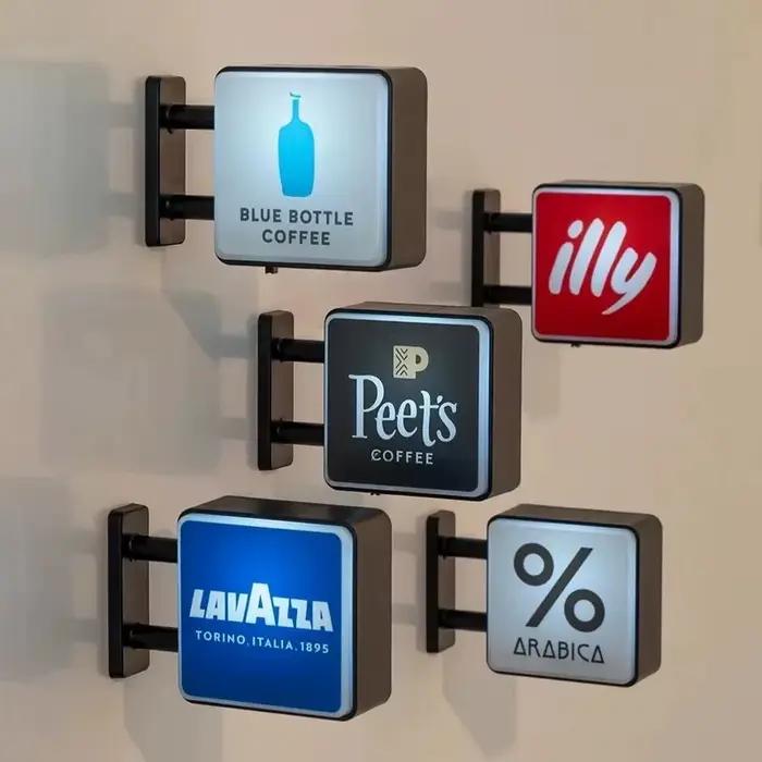 Aimants de réfrigérateur lumineux représentant des marques de café classiques pour la décoration de la maison occassions spéciales et cadeaux pour les amateurs de café