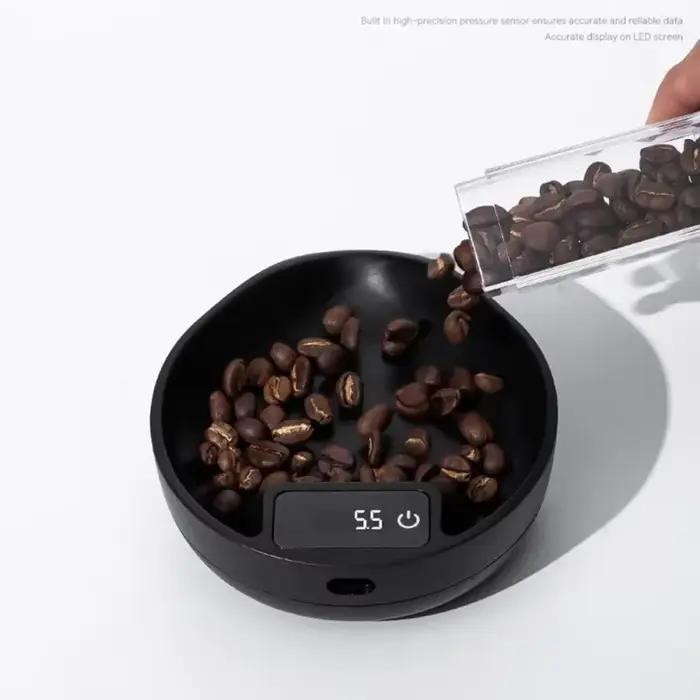 Balance électronique à café plateau à grains expresso LED pesant 0.1 gramme ABS