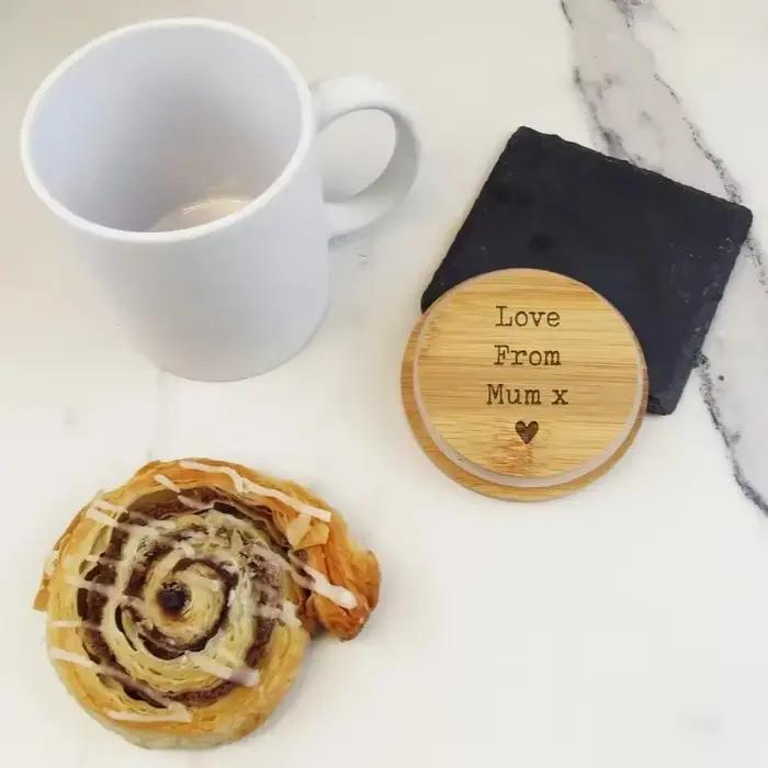 Tasse à café en bambou avec logo personnalisé gratuit