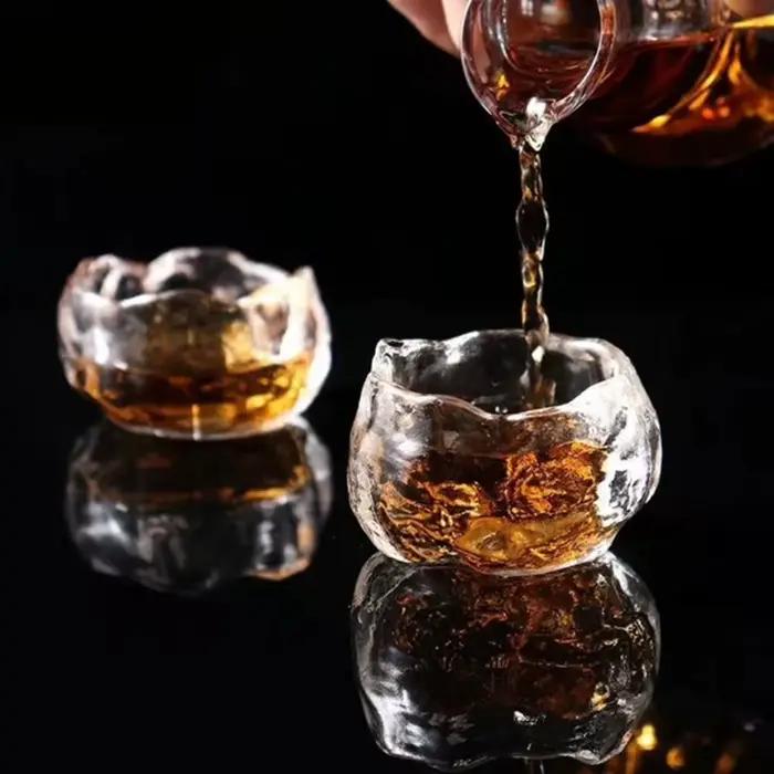 Tasse en Verre de Style Japonais Transparent et Glacé