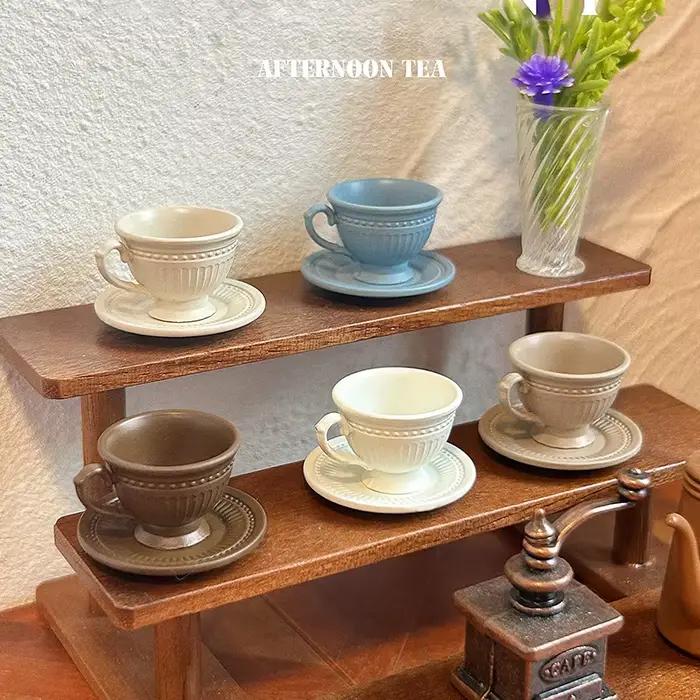 Ensemble de tasses à café françaises miniatures pour maison de poupée 1:12