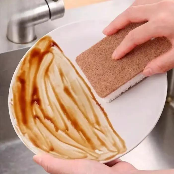 Éponge à récurer biodégradable et compostable en cellulose et en noix de coco - 6 pièces de vaisselle écologiques