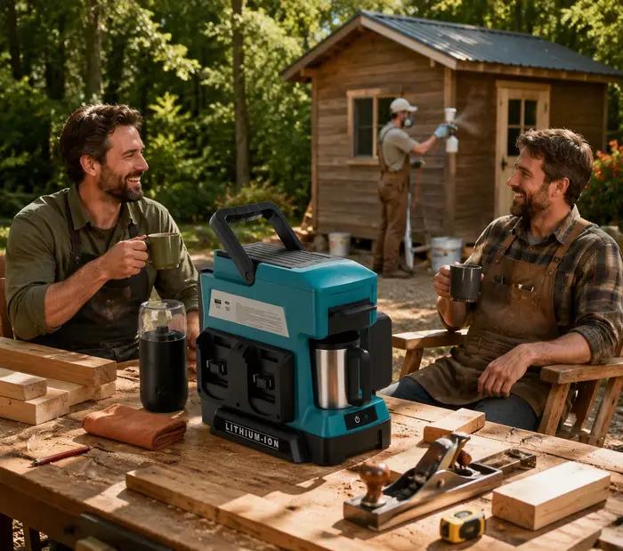 Machine à café à filtre pour chantier extérieur avec moulin