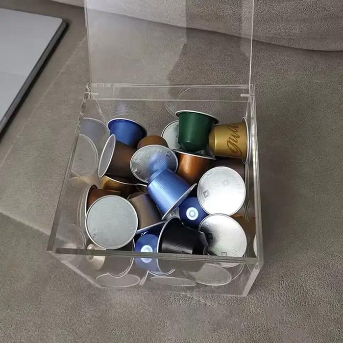 Boîte de rangement de capsules de café en acrylique