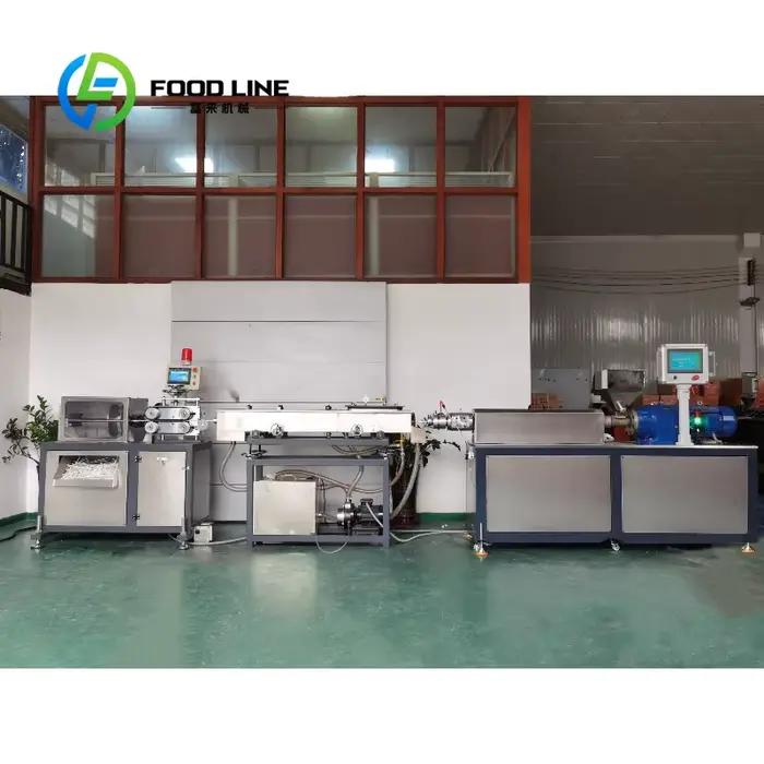 Machine d'extrusion de pailles en PLA personnalisable pour production écologique haute performance entreprises et événements durables matériaux biodégradables options de couleurs brun et or