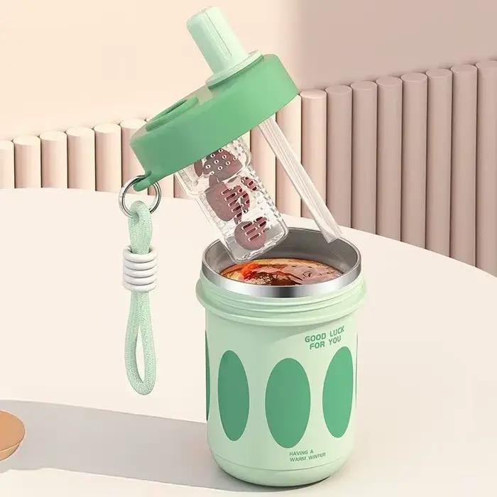 Tasse à thé en acier inoxydable avec infuseur et couvercle 550 ml