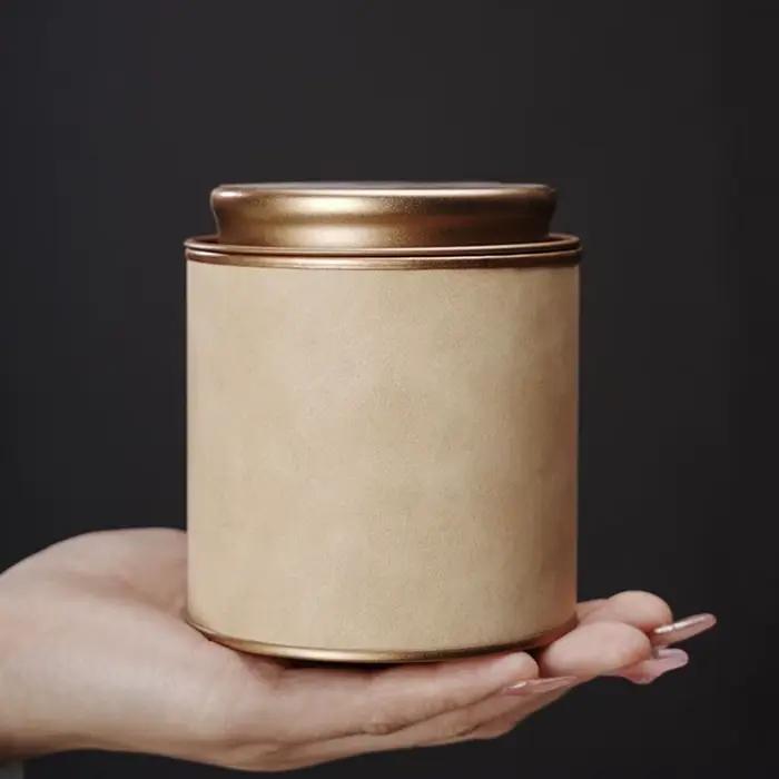 Pot à thé rond en céramique de haute qualité avec couvercle scellé pour le thé, le café et les épices à la maison et en voyage