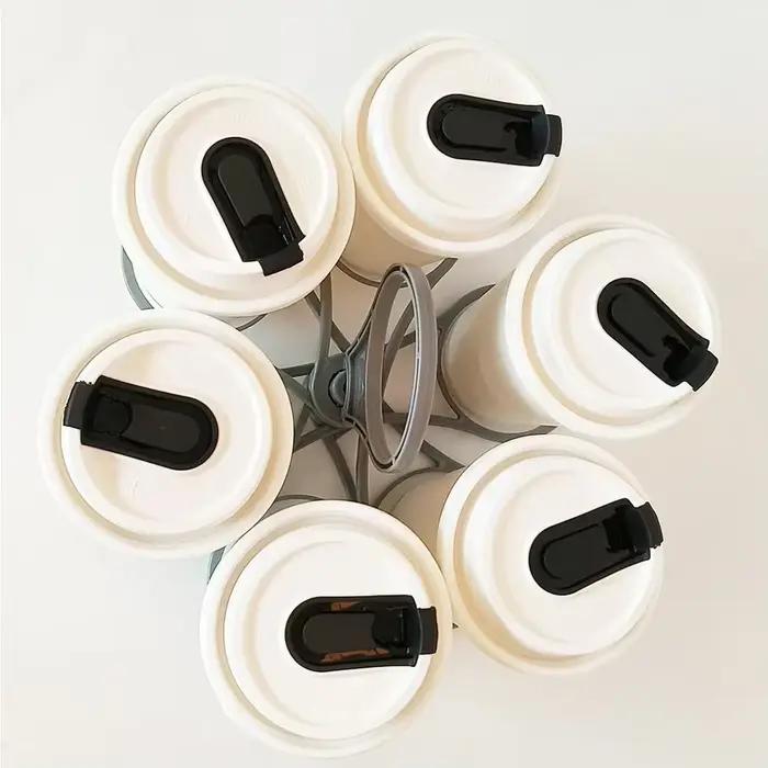 1 ensemble maison fête pliant support de verre rotatif Six tasse café